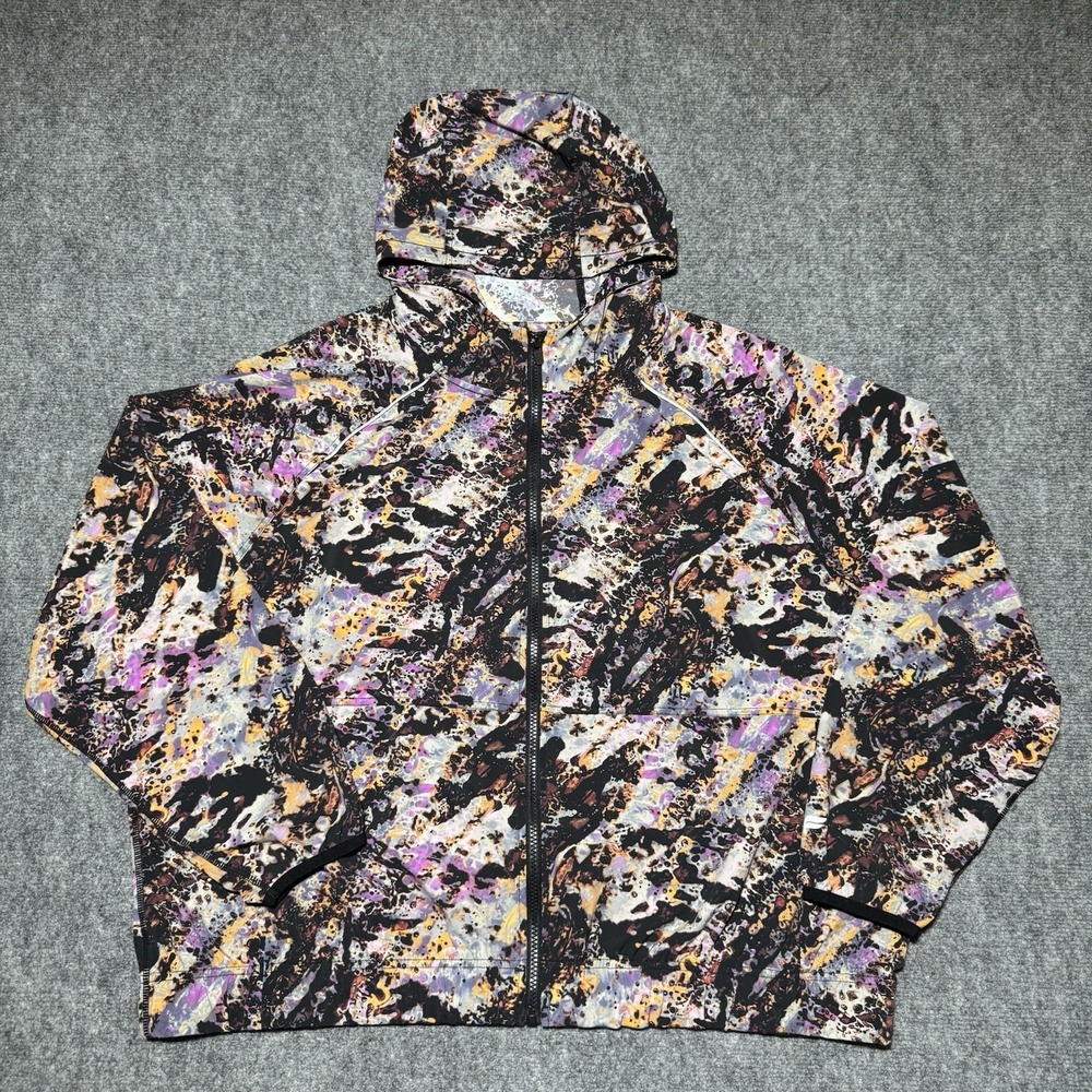 Fabletics The One Jacket Multicolor Camo Full Zip Hooded‎ Lightweight Women 2XL